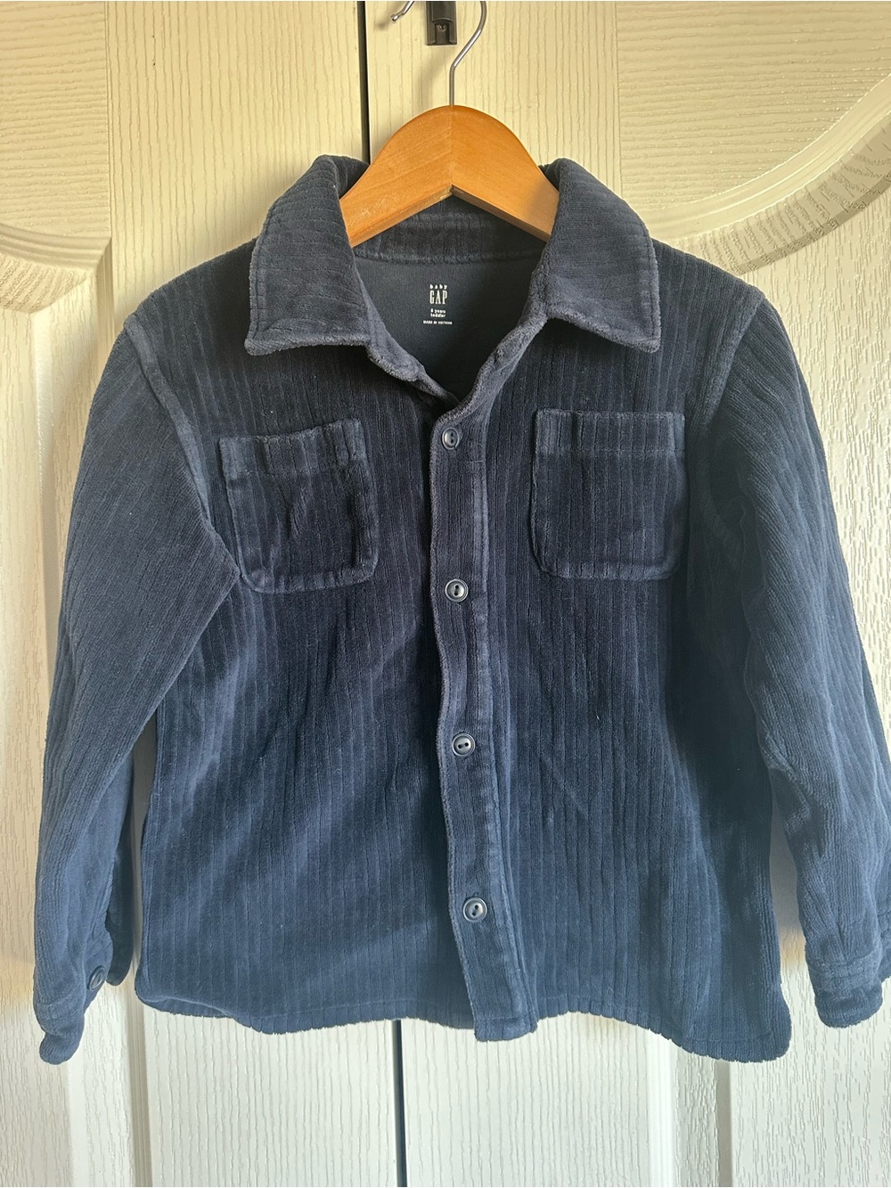 Baby GAP navy corduroy button down shirt